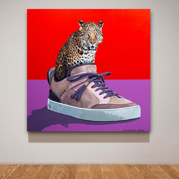 My favourite leopard in a shoe Original Painting)