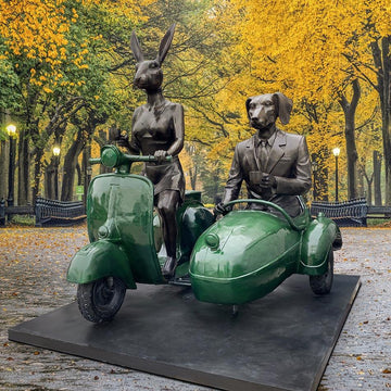 Together Forever on Wheels (Bronze Sculpture)
