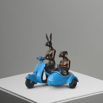 They Rode Side by Side for the Long Run (Bronze Sculpture, Miniature Collection)