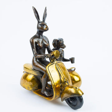 They Rode Side by Side for the Long Run (Bronze Sculpture, Miniature Collection)