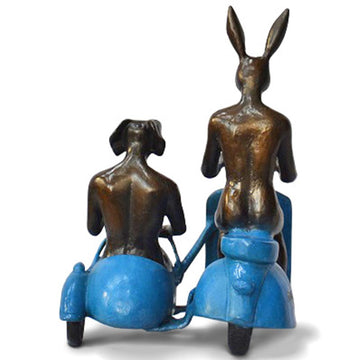 They Rode Side by Side for the Long Run (Bronze Sculpture, Miniature Collection)