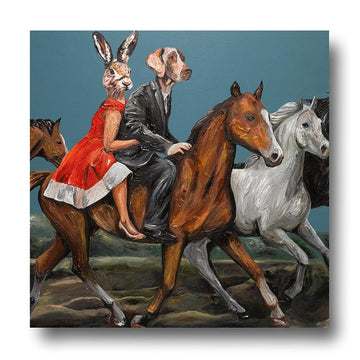 They Were Riding on the Side of Love (Original Painting)