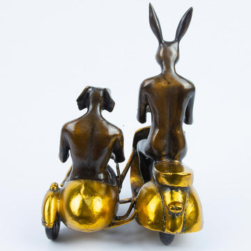 They Rode Side by Side for the Long Run (Bronze Sculpture, Miniature Collection)