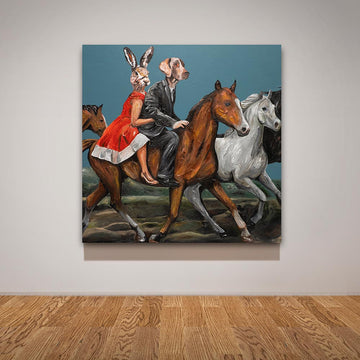 They Were Riding on the Side of Love (Original Painting)
