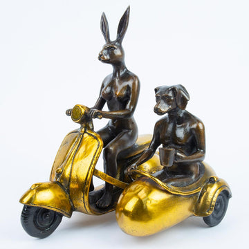 They Rode Side by Side for the Long Run (Bronze Sculpture, Miniature Collection)