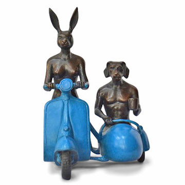 They Rode Side by Side for the Long Run (Bronze Sculpture, Miniature Collection)