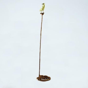 Simon, the magpie on long rope (Bronze Sculpture)