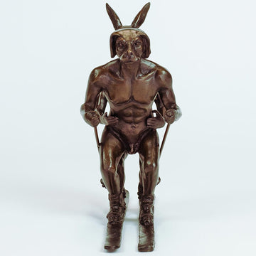 He Loved Skiing with His Snow Bunny (Bronze Sculpture, Miniature Collection)