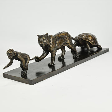 Love the Brown Spider Monkey, the Jaguar and the Giant Galapagos Tortoise (Bronze Sculpture)
