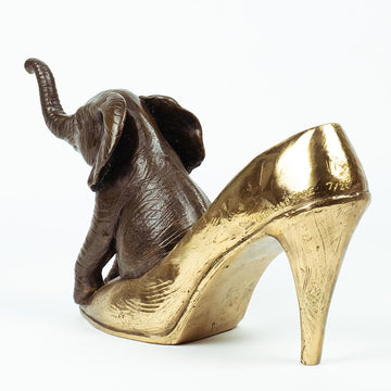 Walk with the Elephant (Bronze Sculpture)