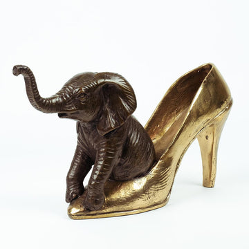 Walk with the Elephant (Bronze Sculpture)