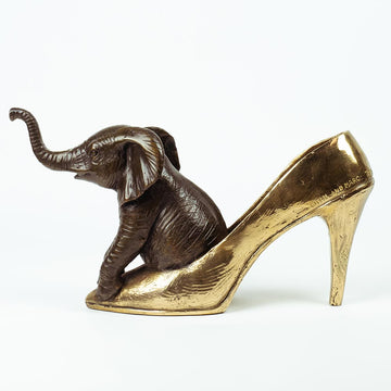 Walk with the Elephant (Bronze Sculpture)