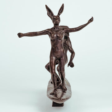 They Surfed a Pipeline Together (Bronze Sculpture, Miniature Collection)