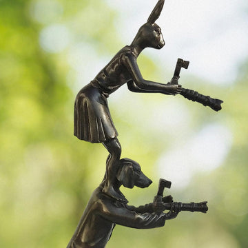 They stood tall to photograph it all (Bronze Sculpture)