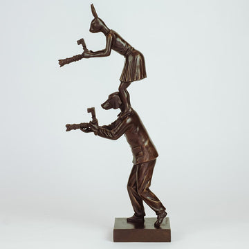 They stood tall to photograph it all (Bronze Sculpture)