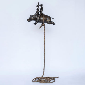 They were hippo riders in the sky (Bronze Sculpture)