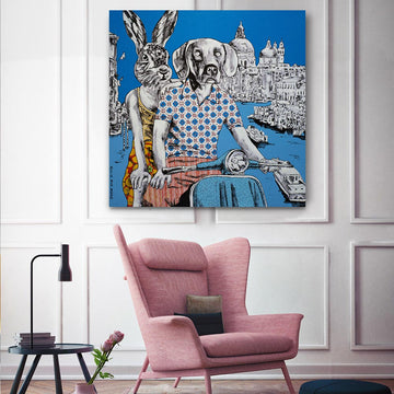 They loved travelling (Original Mixed Media Painting)