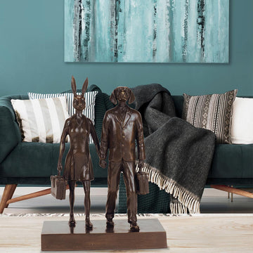 They Loved Travelling as Much as They Loved Each Other (Bronze Sculpture, Miniature)