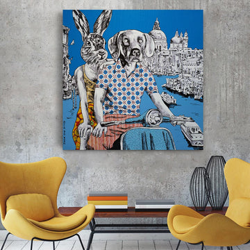 They loved travelling (Original Mixed Media Painting)