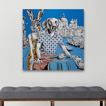 They loved travelling (Original Mixed Media Painting)