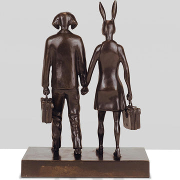They Loved Travelling as Much as They Loved Each Other (Bronze Sculpture, Miniature)