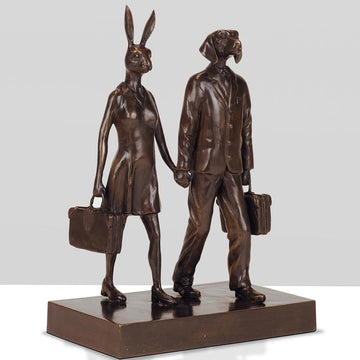 They Loved Travelling as Much as They Loved Each Other (Bronze Sculpture, Miniature)