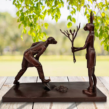 They Were Planting a Beautiful Future (Bronze Sculpture)