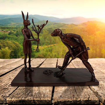 They Were Planting a Beautiful Future (Bronze Sculpture)