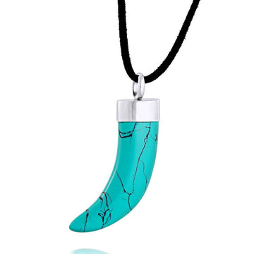 Their love was fierce and gentle at once (Turquoise Horn Pendant)