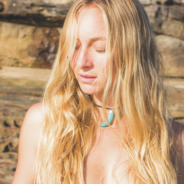 Their love was fierce and gentle at once (Turquoise Horn Pendant)