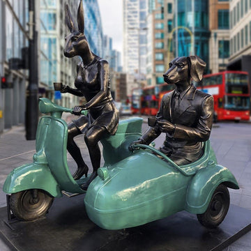 Together Forever on Wheels (Bronze Sculpture)