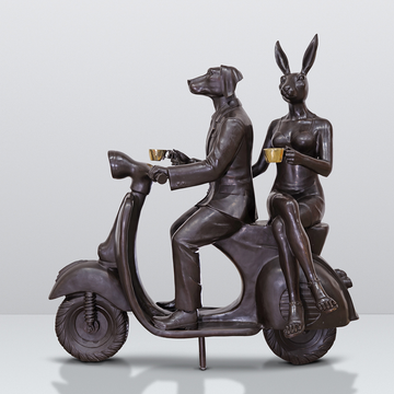 Riding Together in a Golden Moment (Bronze Sculpture)