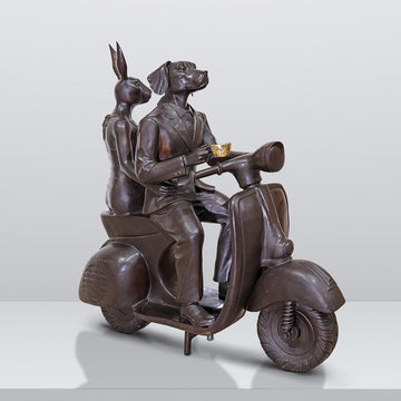 Riding Together in a Golden Moment (Bronze Sculpture)