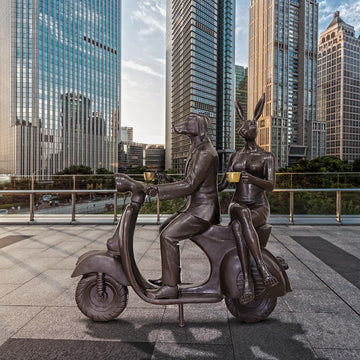 Riding Together in a Golden Moment (Bronze Sculpture)