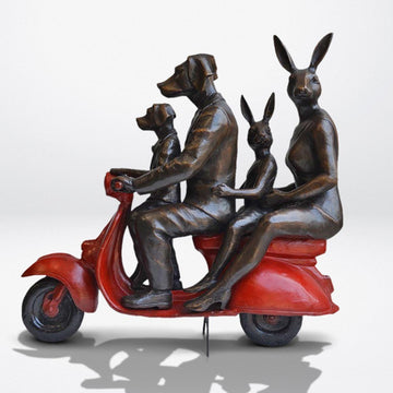 The Family That Rides Together Stays Together (Bronze Sculpture)