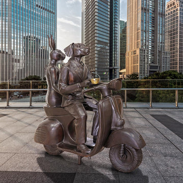 Riding Together in a Golden Moment (Bronze Sculpture)