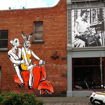 He Loved It That She Picked Him Up on a Vespa (Mural)