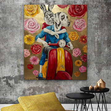 The Vespa Flowers (Original Painting)