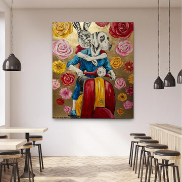 The Vespa Flowers (Original Painting)