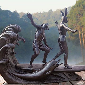 Riding a Wave of Love (Bronze Sculpture)