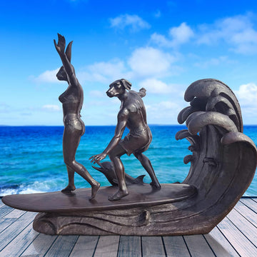 Riding a Wave of Love (Bronze Sculpture)