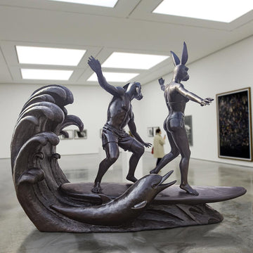 Riding a Wave of Love (Bronze Sculpture)