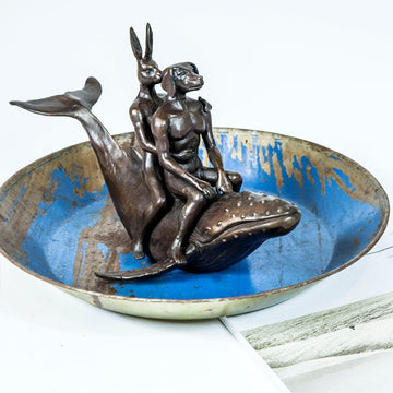 They Were the Whale Riders (Bronze Sculpture, Miniature Collection)