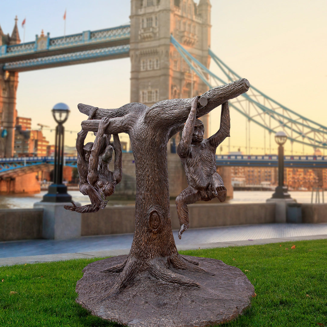 Wild Chimp Tree Climbing (Bronze Sculpture) – Gillie and Marc®