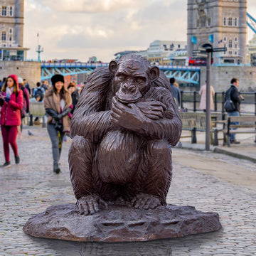 Wild Chimp Love (Bronze Sculpture)