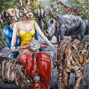 They were so happy to be in this painting because they were happiest around wildlife (Original Painting)