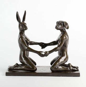 They Loved Drinking Wine and Kissing Afterwards (Bronze Sculpture)