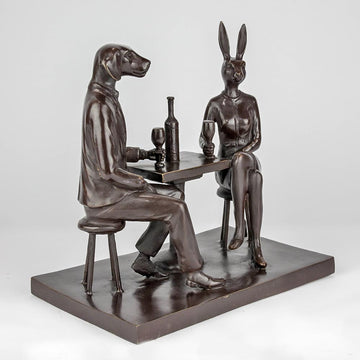 The Wine Drinkers (Bronze Sculpture)