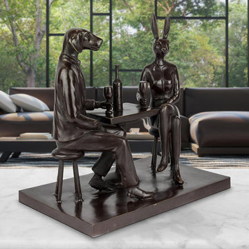 The Wine Drinkers (Bronze Sculpture)