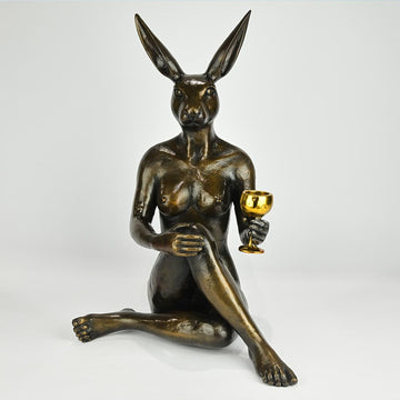 She Loved a Good Red (Bronze Sculpture)